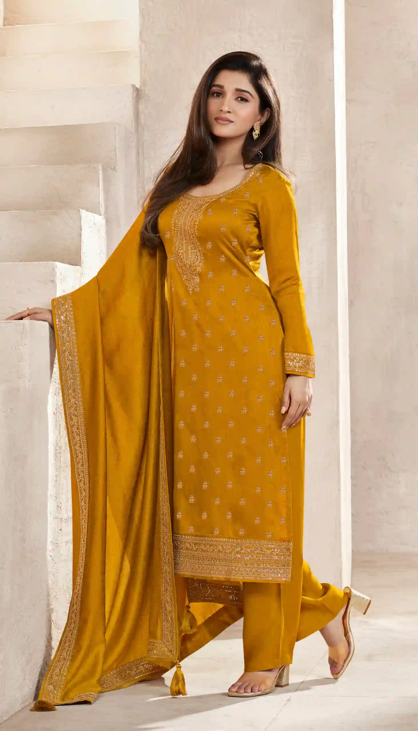 Vinay Fashion Aanchal Hitlit Embroidered Silk Wholesale Designer Salwar Suit Catalog — Wholesale Salwar Suits, MPA wholesale from Surat - Gallery Image 4